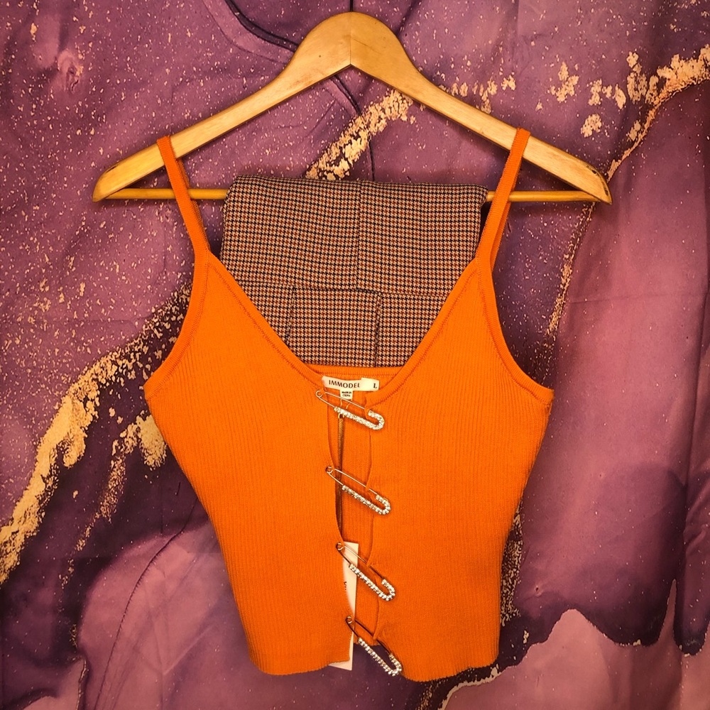 Pleaded School girl skirt + Jeweled Crop top Set